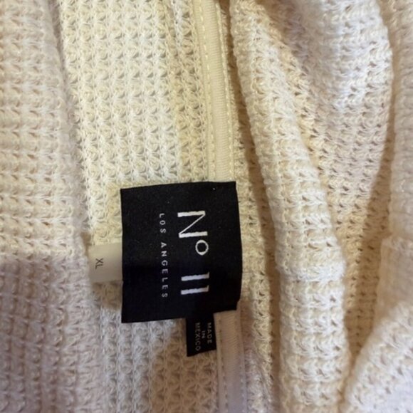 NWT No.11 XL Cream Cowl Short Sleeve Waffle-like Top - Picture 3 of 11